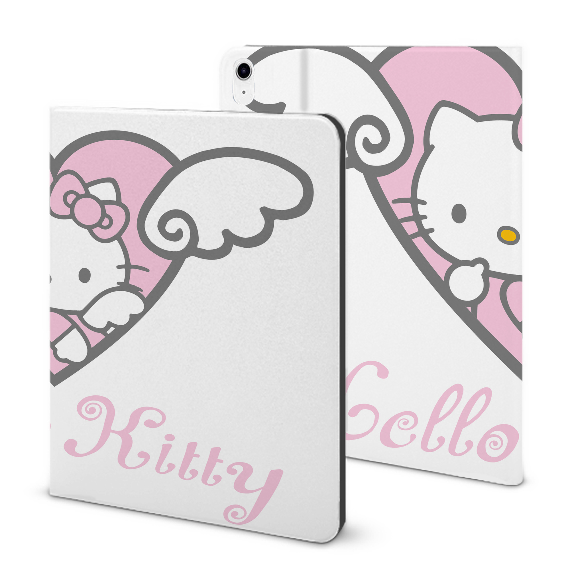 （画像用） Hello Kitty ハローキティ IPad ケース ブック型 PUレザー TPU 耐衝撃 軽量 薄型 ペン収納なし 全面保護 IPad 各モデル対応